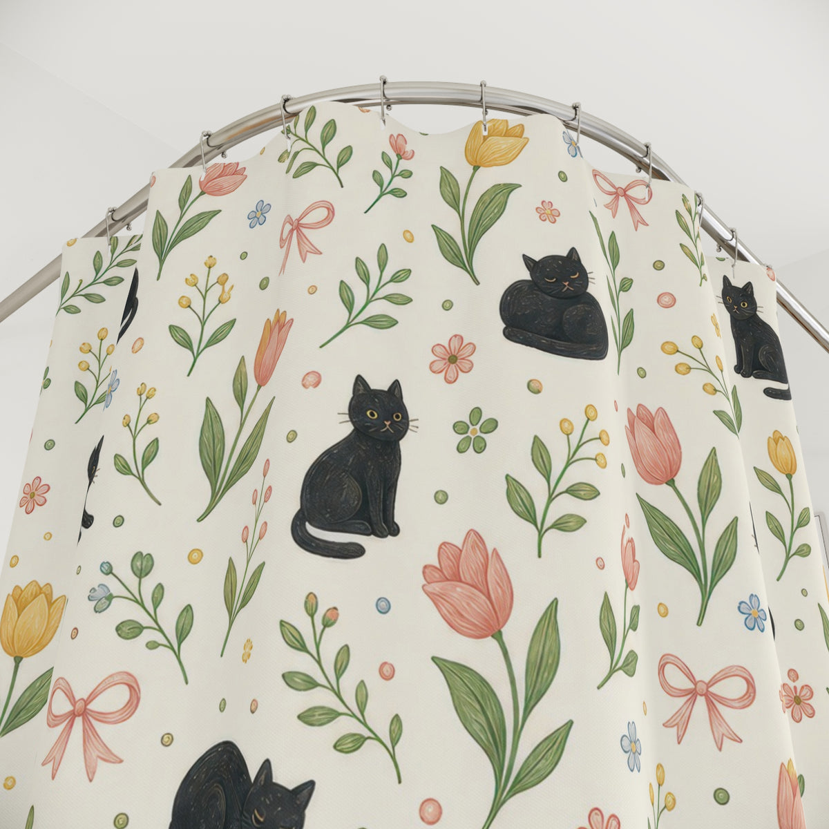 Black Cat Shower Curtain