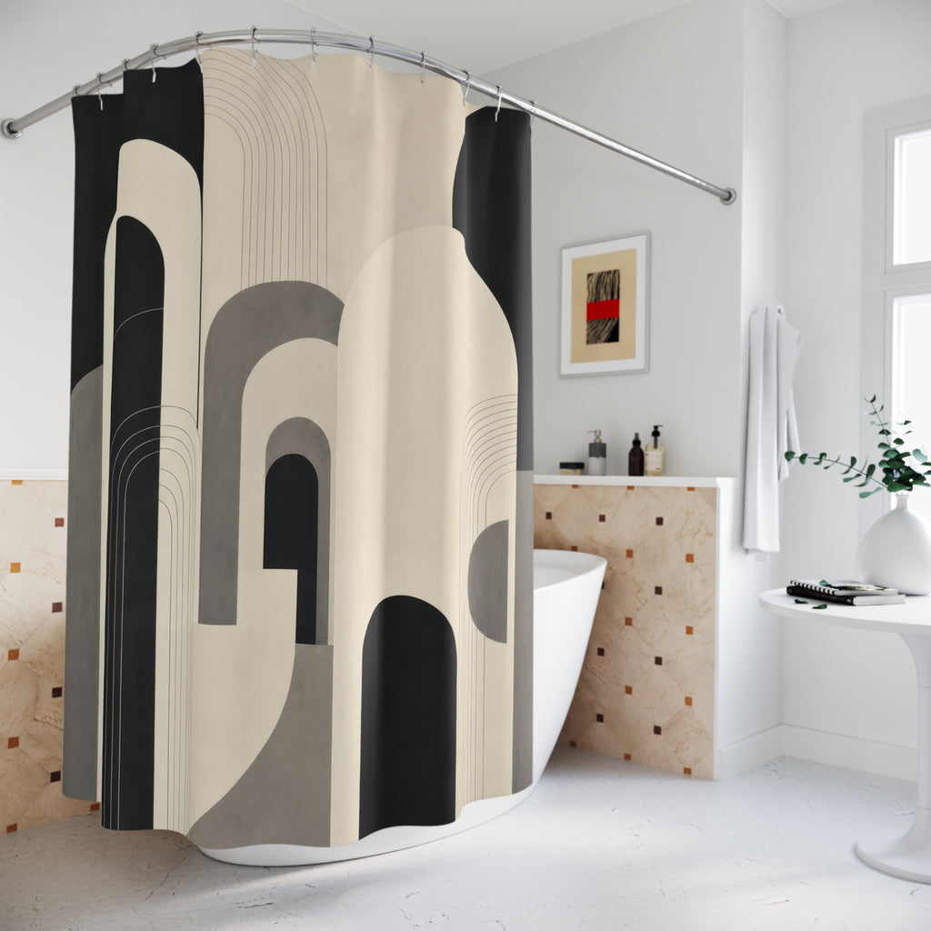 Black Ivory Architectural Arch Shower Curtain