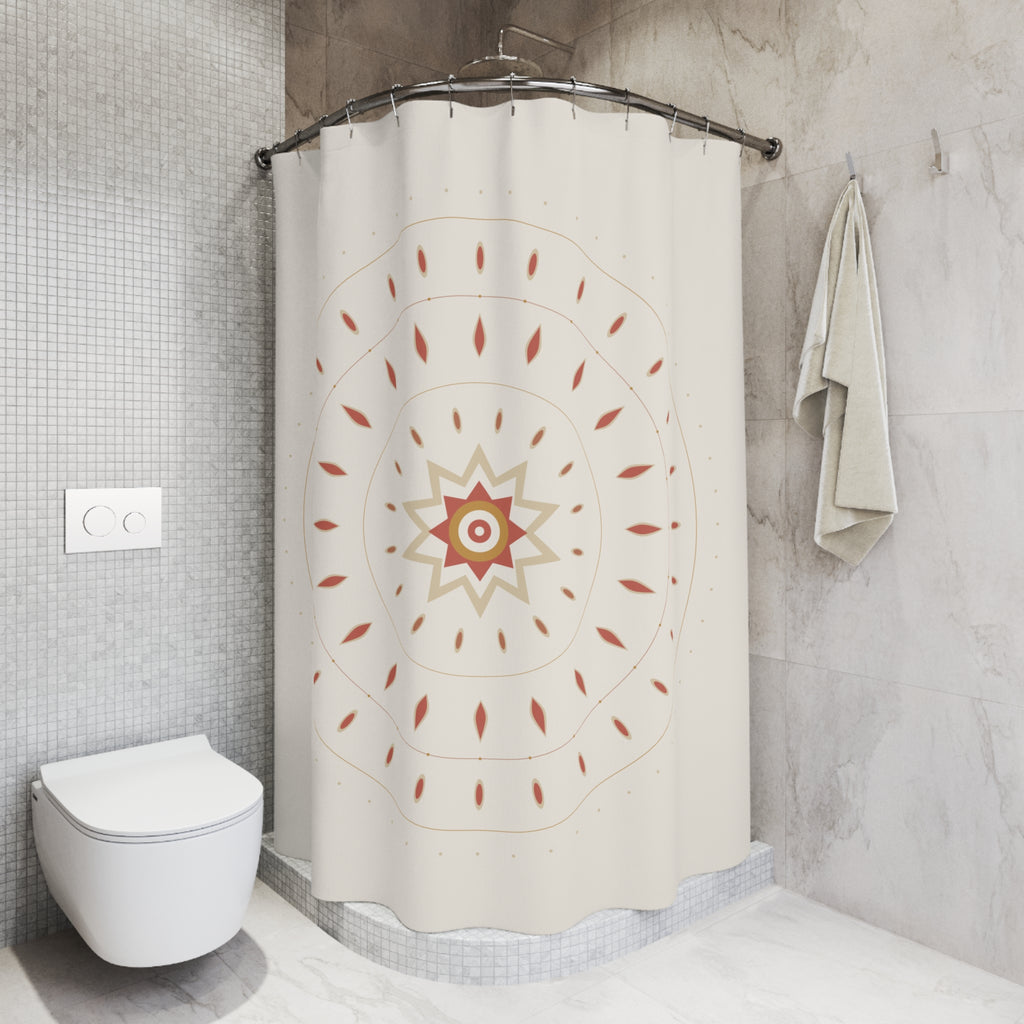 Sunset Mandala Shower Curtain – Coral & Amber