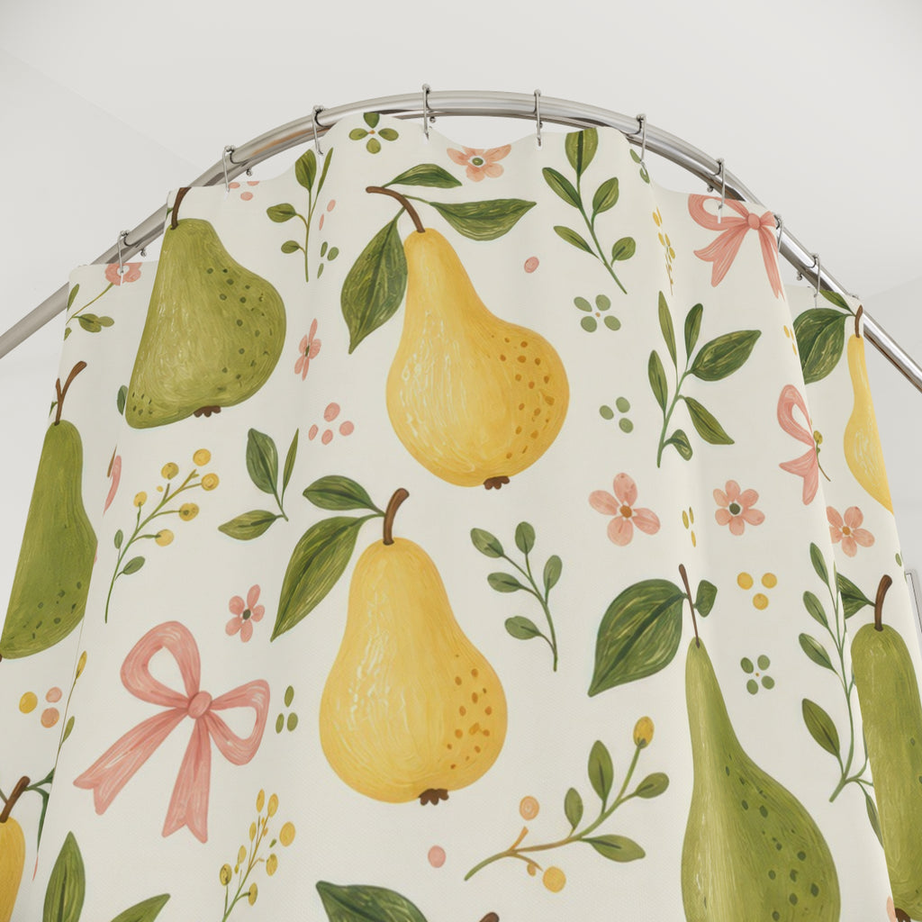 Pear Botanical Fruit Shower Curtain