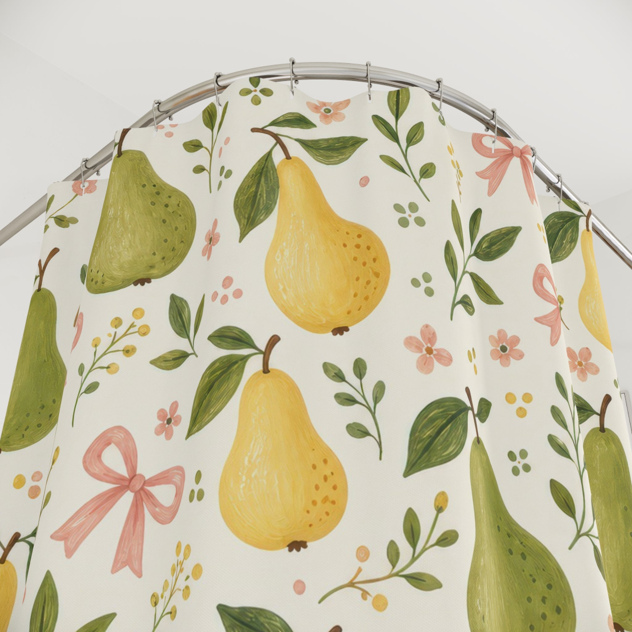 Pear Botanical Fruit Shower Curtain