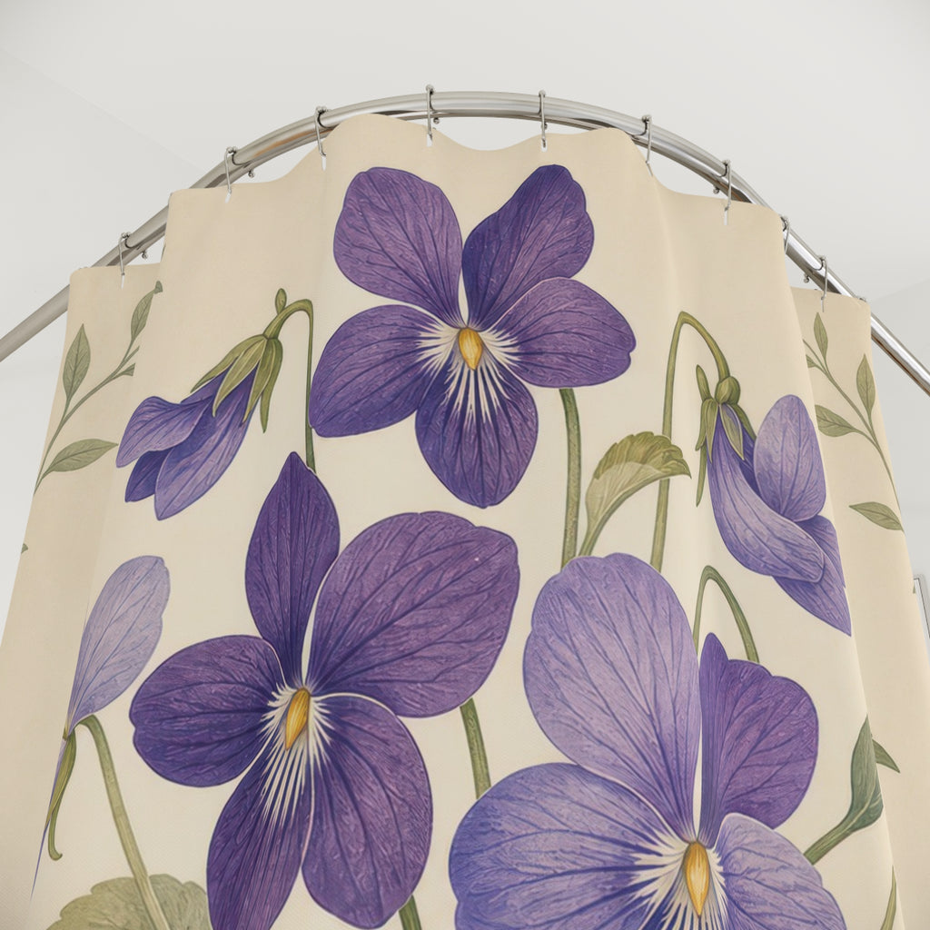 Violet Flower Purple Floral Shower Curtain