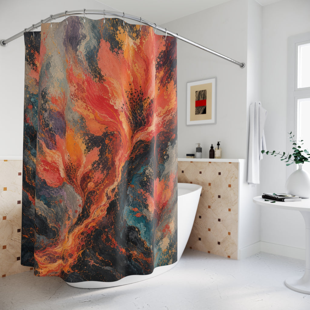 Volcanic Bloom Field Shower Curtain
