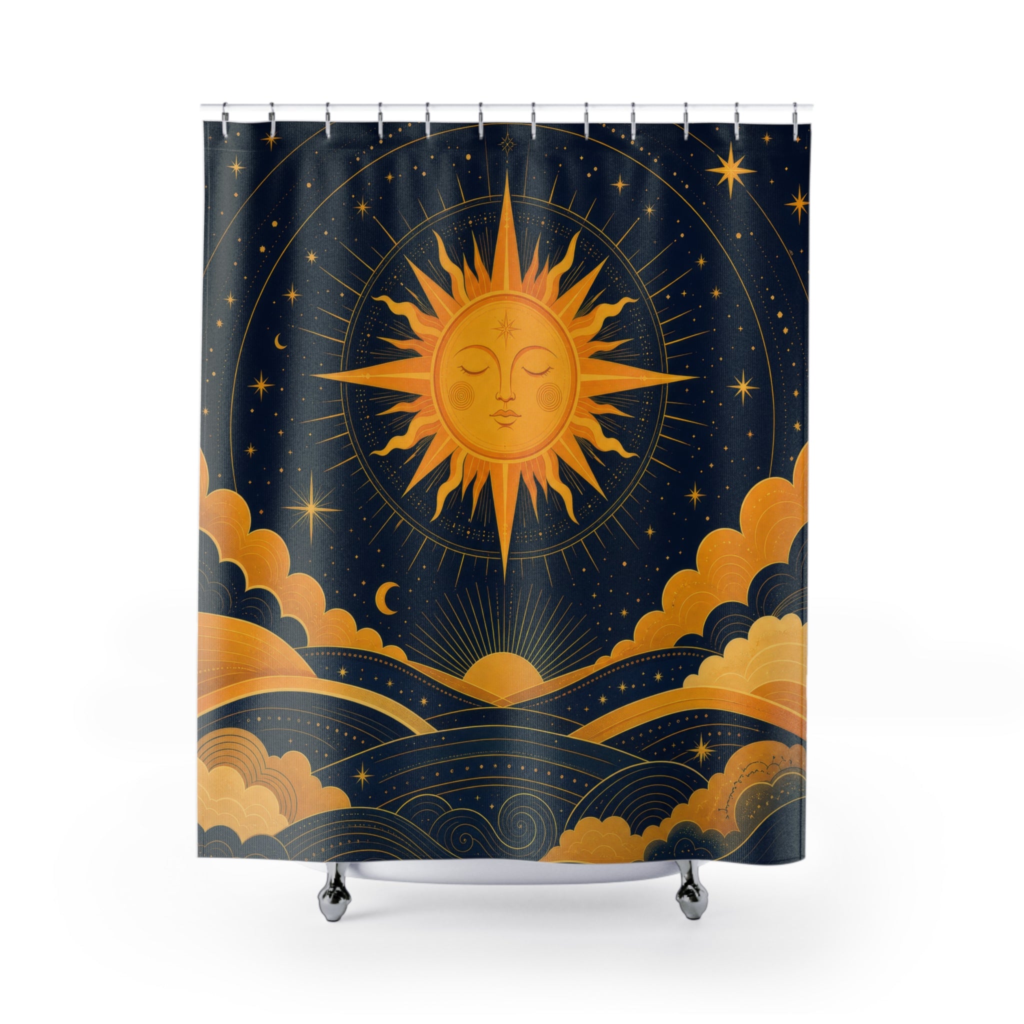 Saffron Sun Celestial Shower Curtain