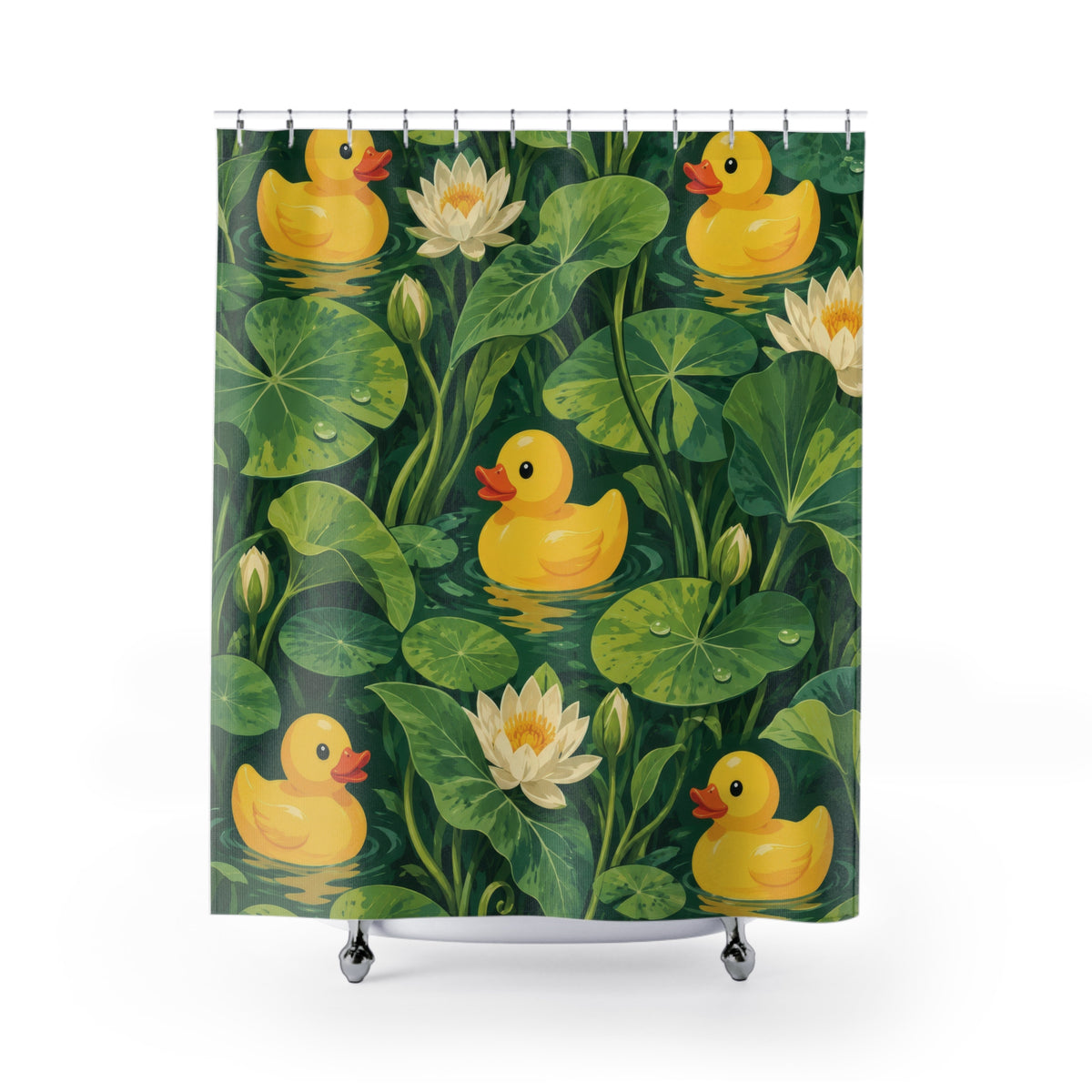 Rubber Duck Shower Curtain – Green Lily Pond