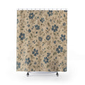 Vintage Farmhouse Blue Floral Shower Curtain