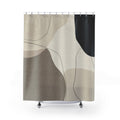 Black Beige Organic Shape Shower Curtain
