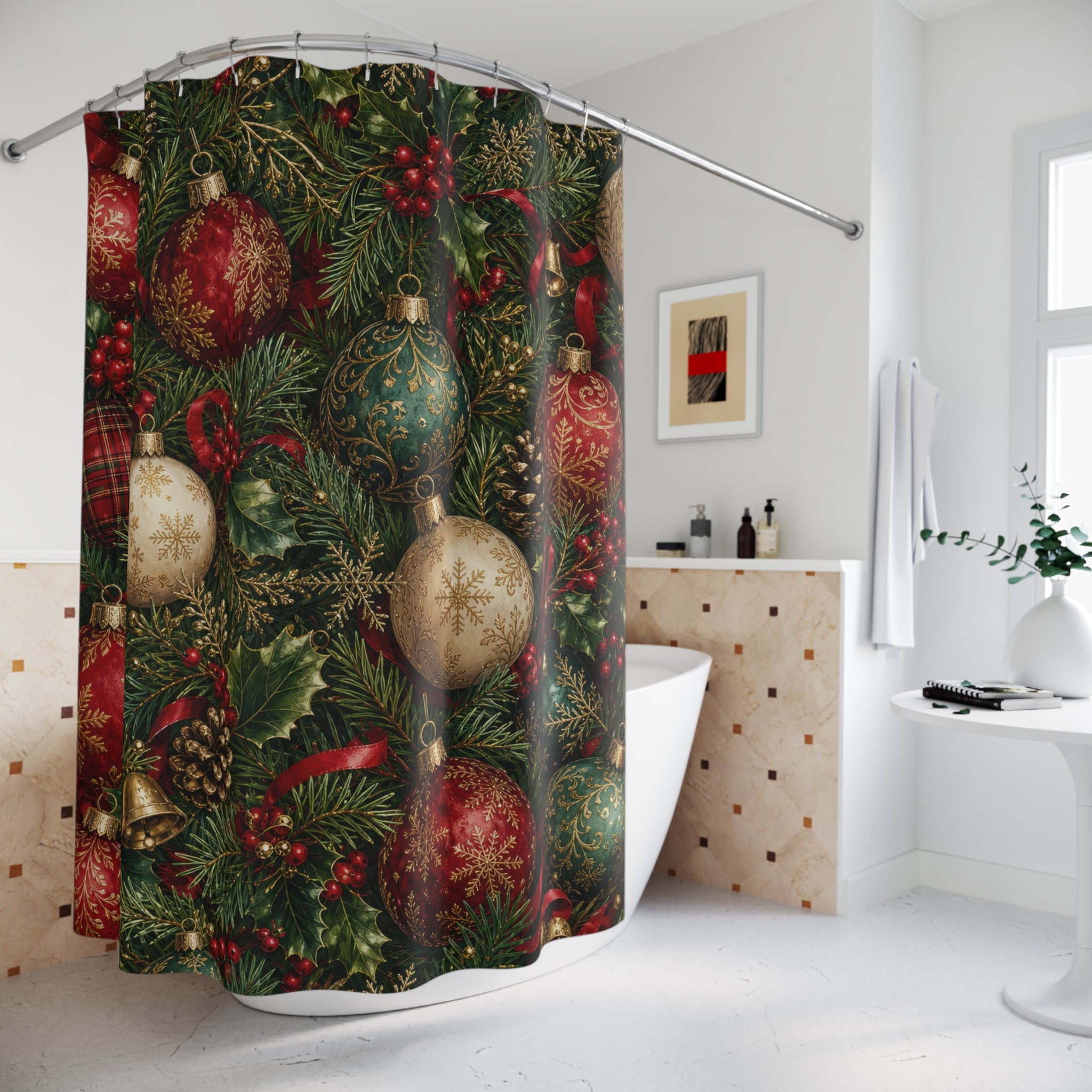 Ornament Evergreen Shower Curtain