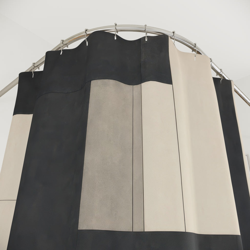 Modern Geometric Black Shower Curtain
