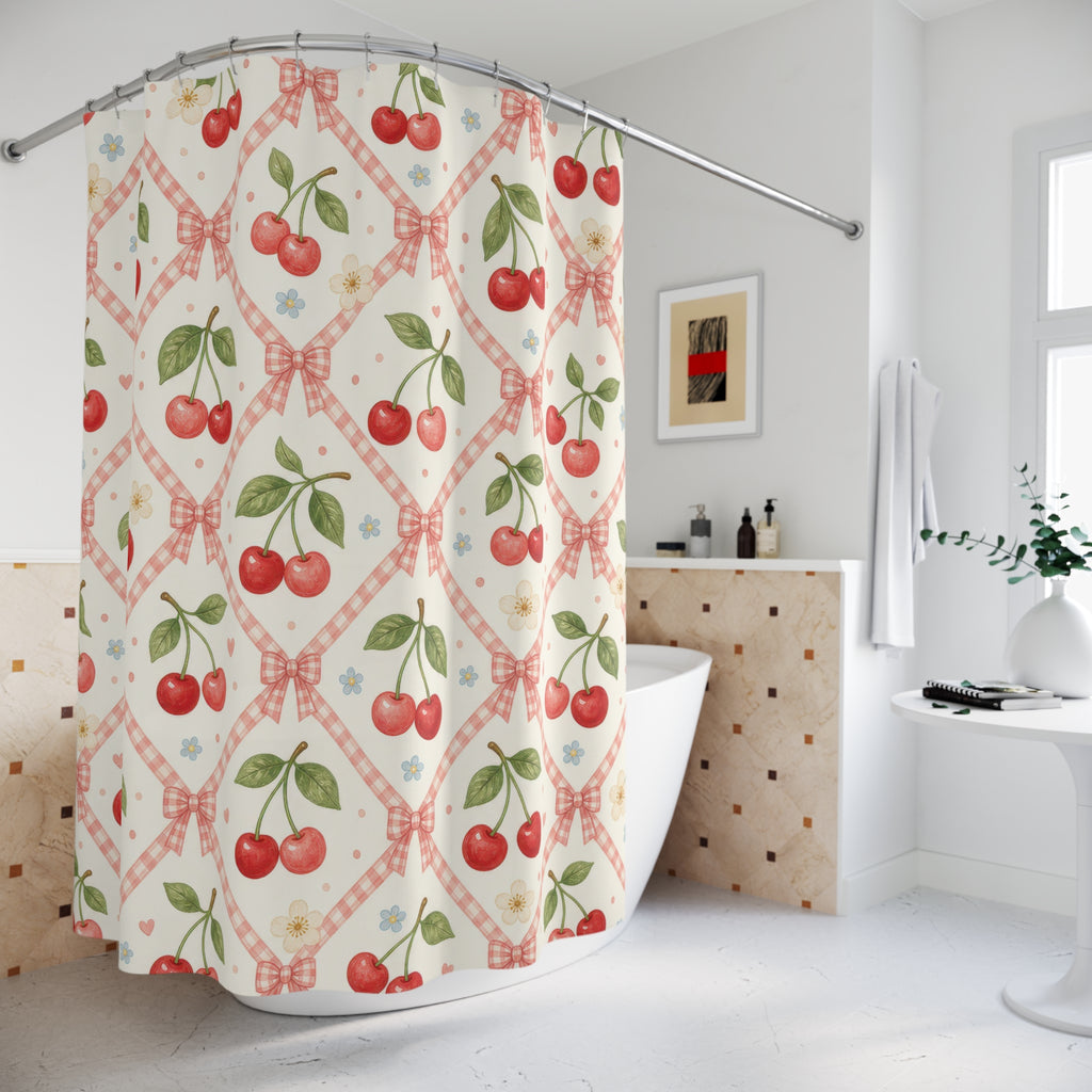 Cute Fruit Cherry Shower Curtain
