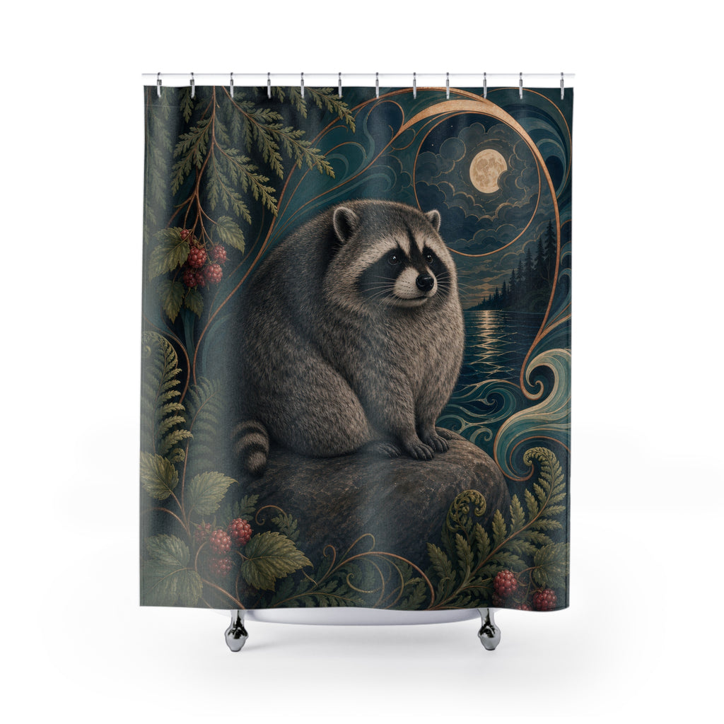 Jimothy Raccoon Art Nouveau Shower Curtain
