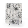 Black White Floral Shower Curtain