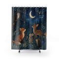 Moonlit Woodland Animals Kids Shower Curtain