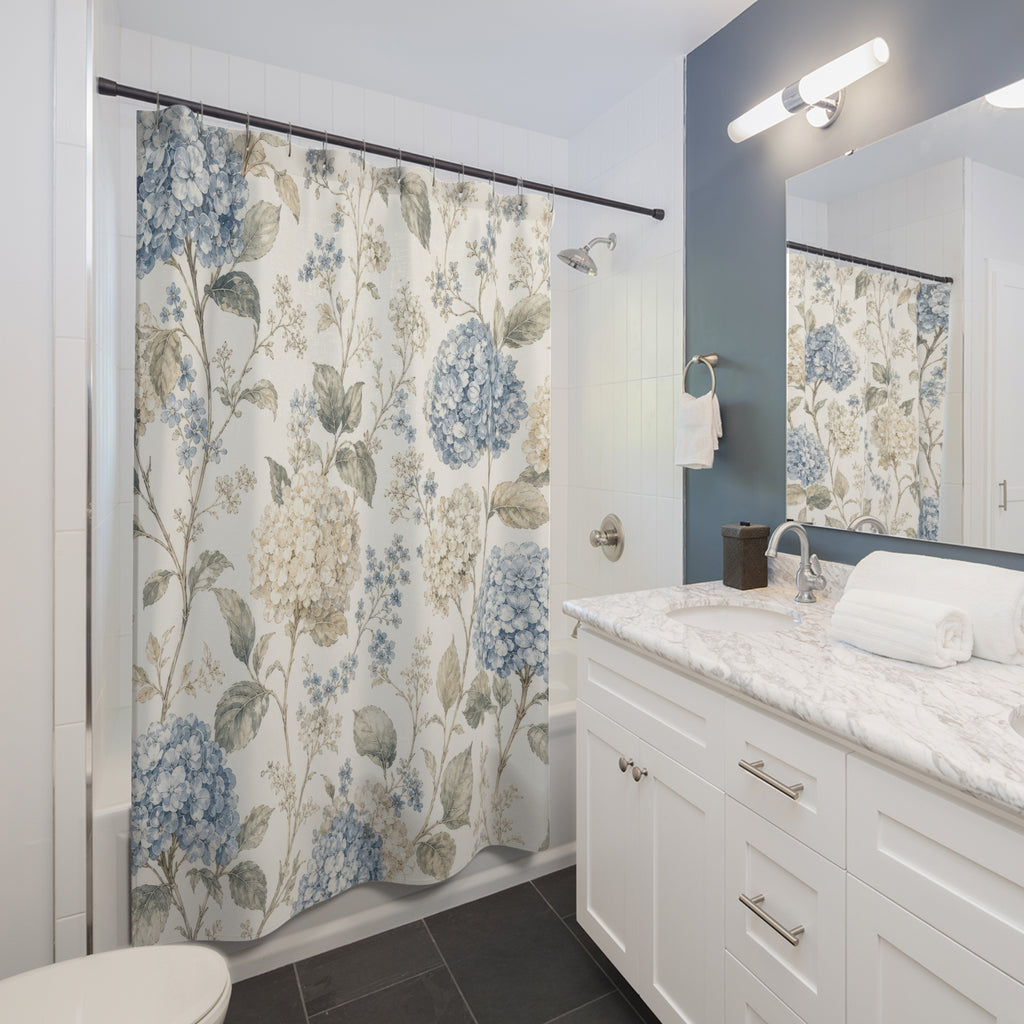 French Country Hydrangea Shower Curtain