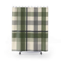 Green Grey Plaid Shower Curtain