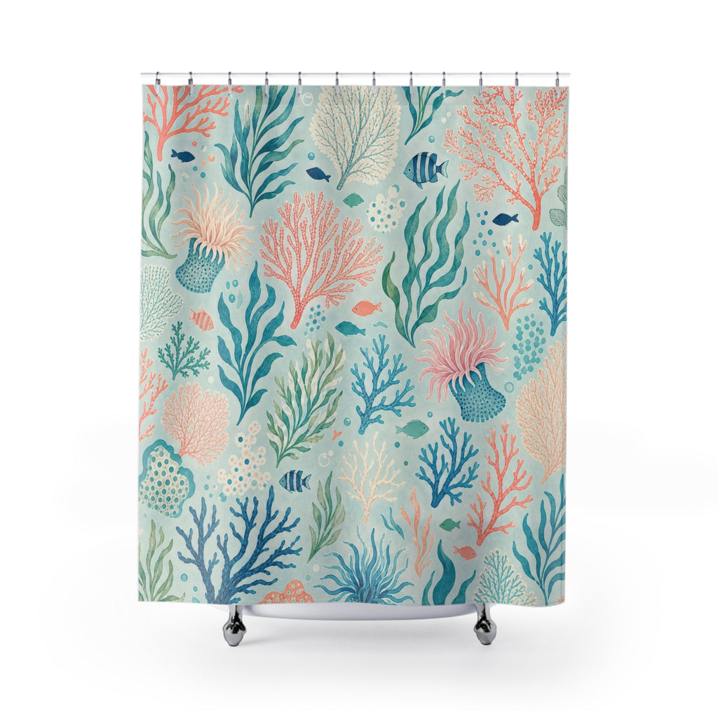 Aqua Coral Reef Shower Curtain