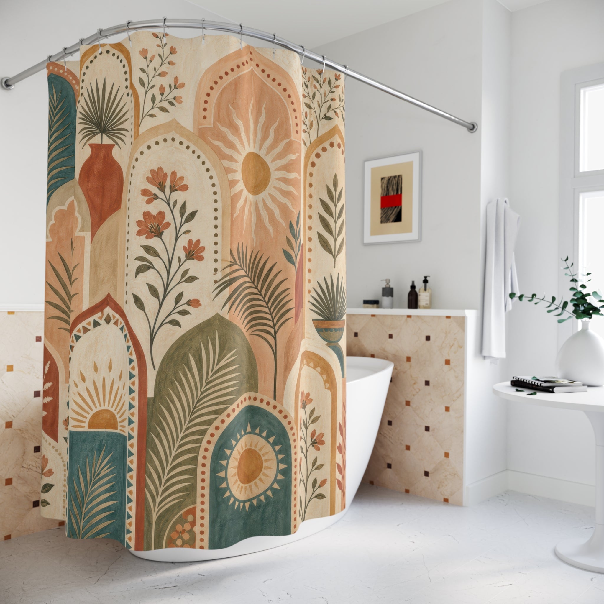 Moroccan Boho Shower Curtain