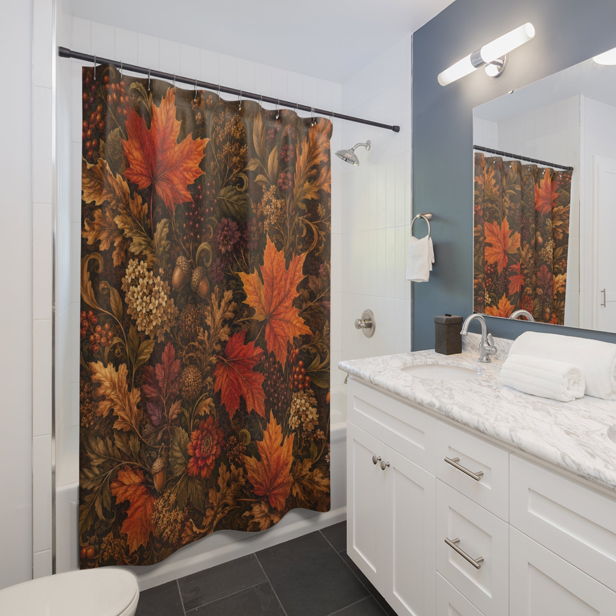 Autumn Leaves Shower Curtain: Fall Botanical