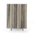 Black Cream Chevron Stripe Shower Curtain