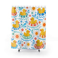 Yellow Rubber Duck Pool Shower Curtain