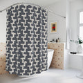 Greek Key Shower Curtain – Grey and Cream