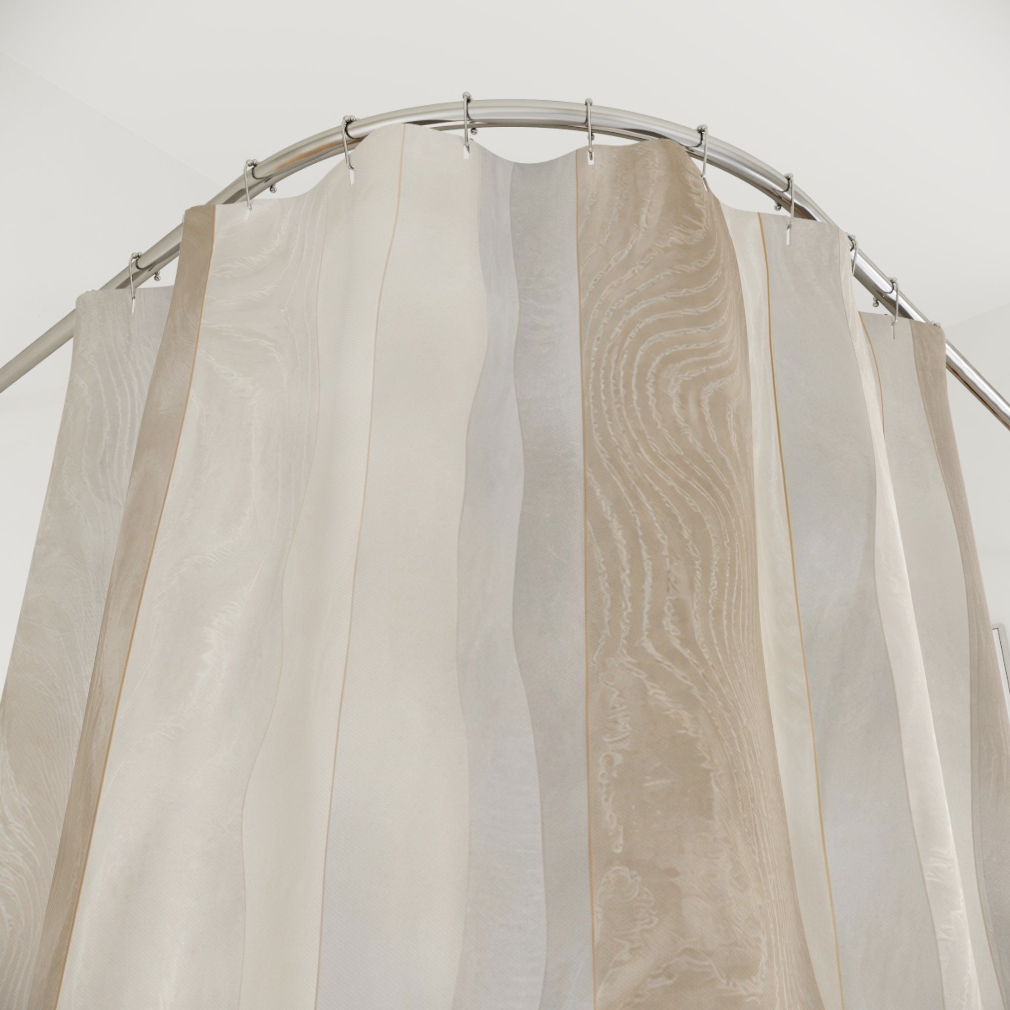 White Striped Shower Curtain