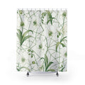 Green White Orchid Vine Shower Curtain