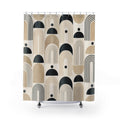 Black Beige Arch Geometry Shower Curtain