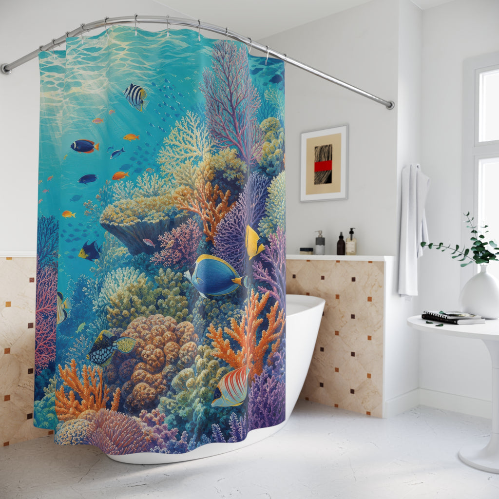 Coral Reef Beachy Shower Curtain