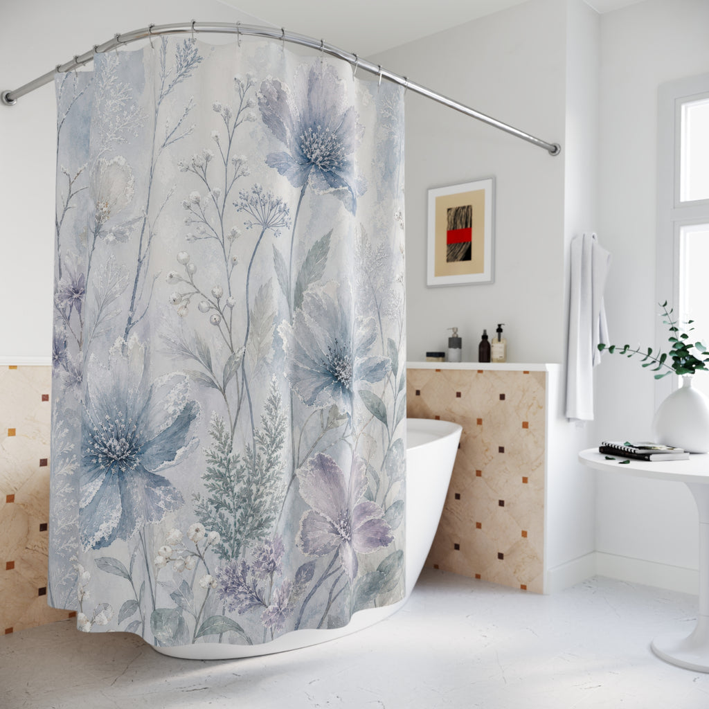 Blue Lavender Botanical Shower Curtain