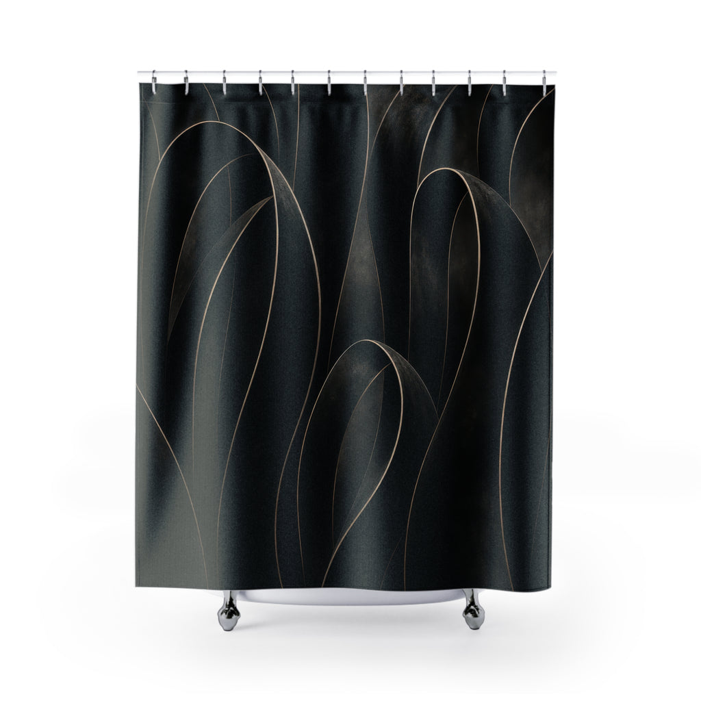 Abstract Ribbon Line Art Shower Curtain