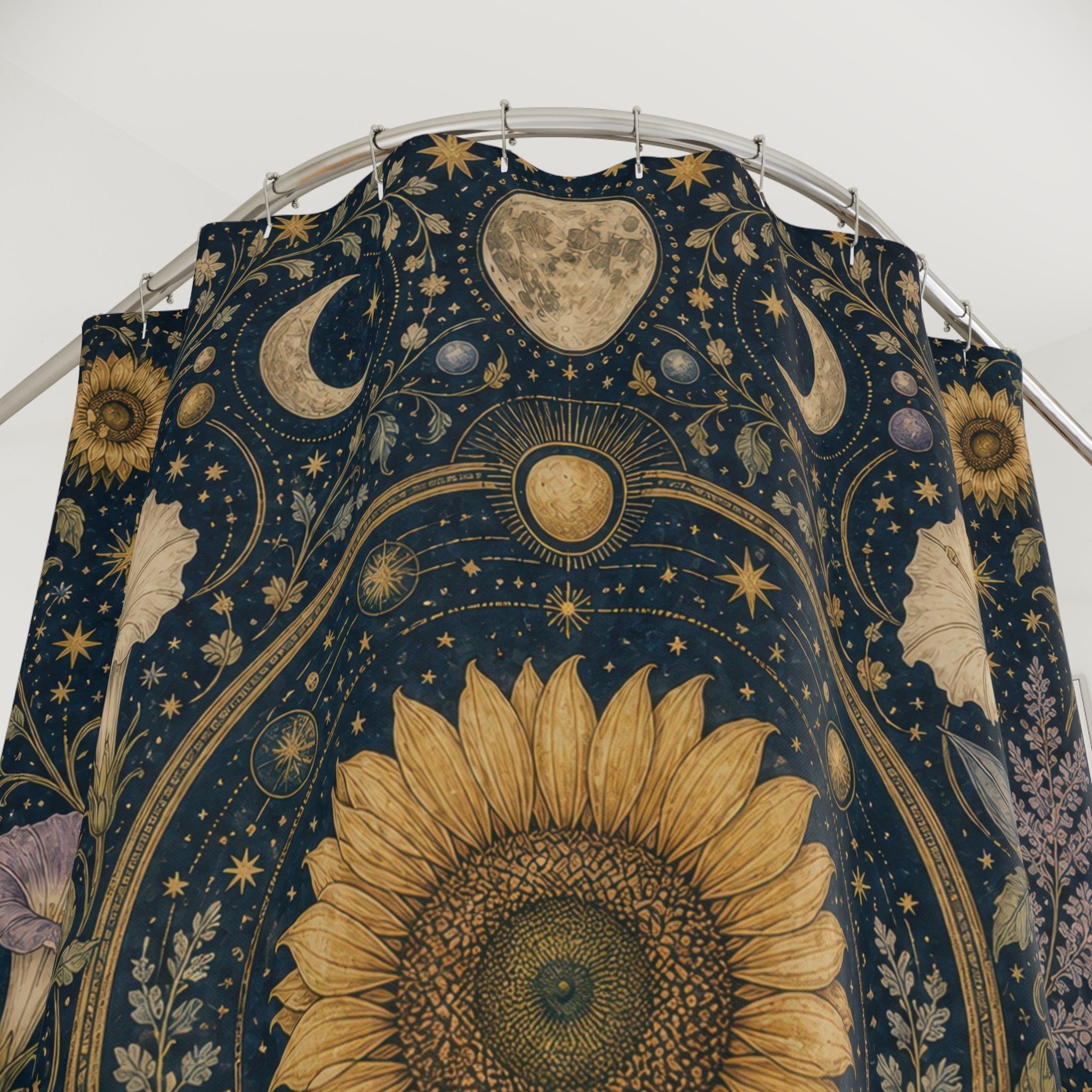 Celestial Sunflower Shower Curtain