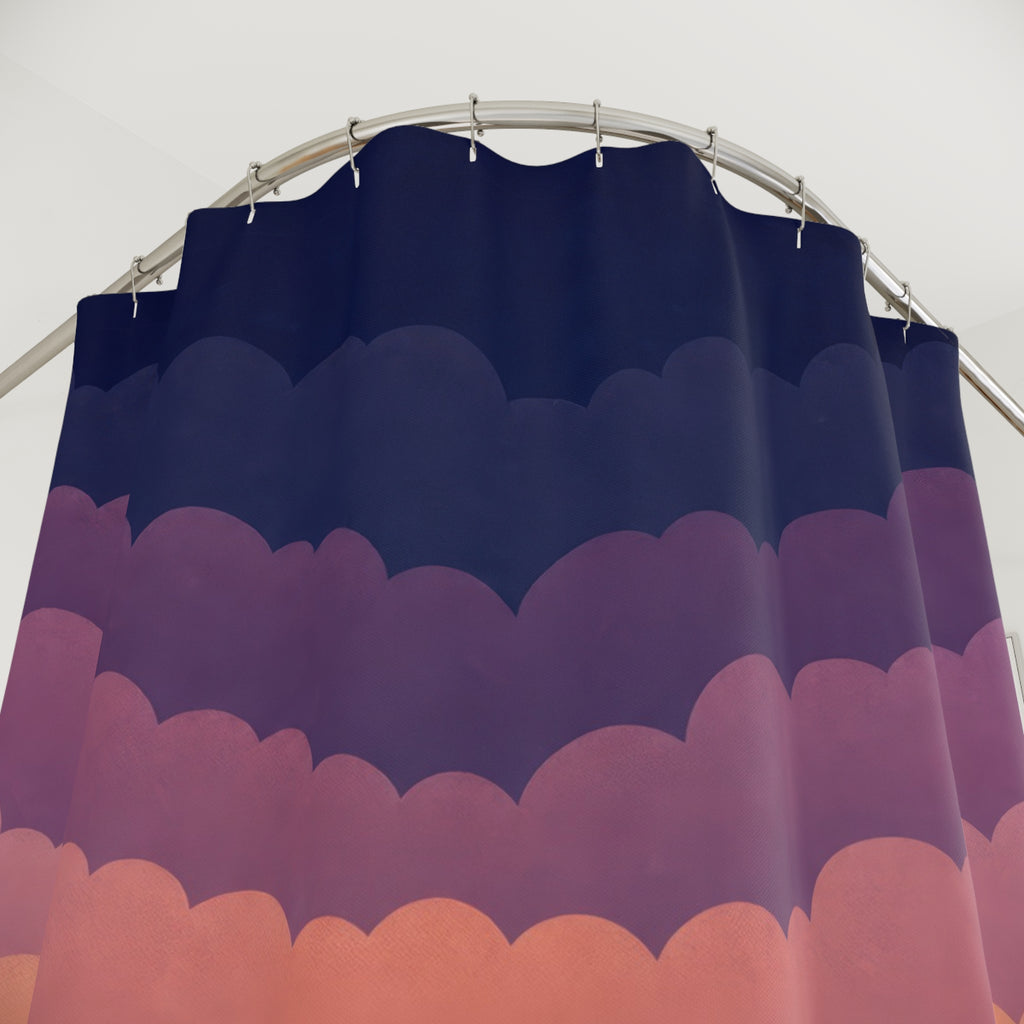 Sunset Scallop Cloud Shower Curtain