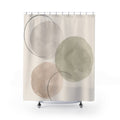 Sage Beige Watercolor Circle Shower Curtain