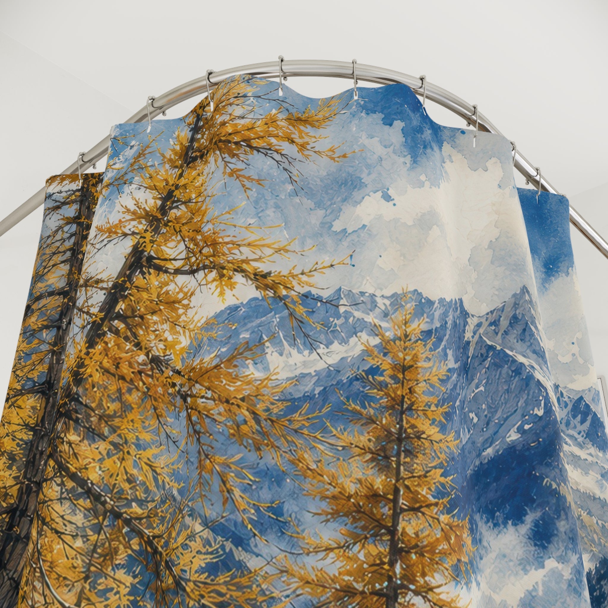 Drybrush Larch Mountain Slope Shower Curtain