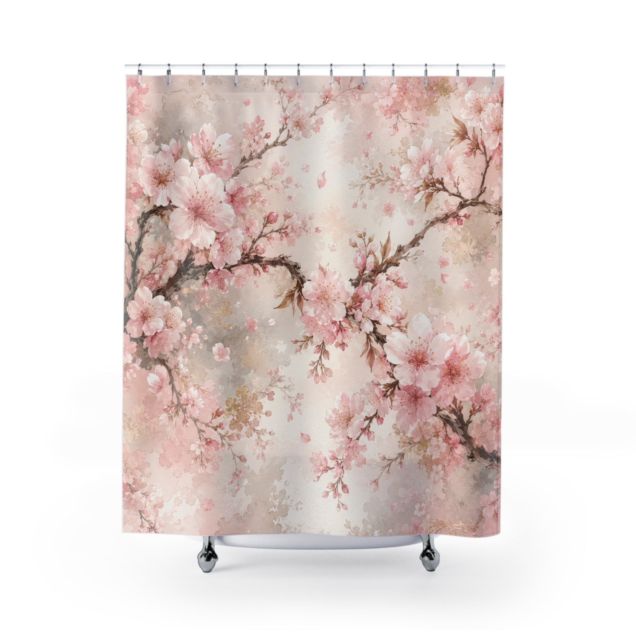 Pink Cherry Blossom Shower Curtain
