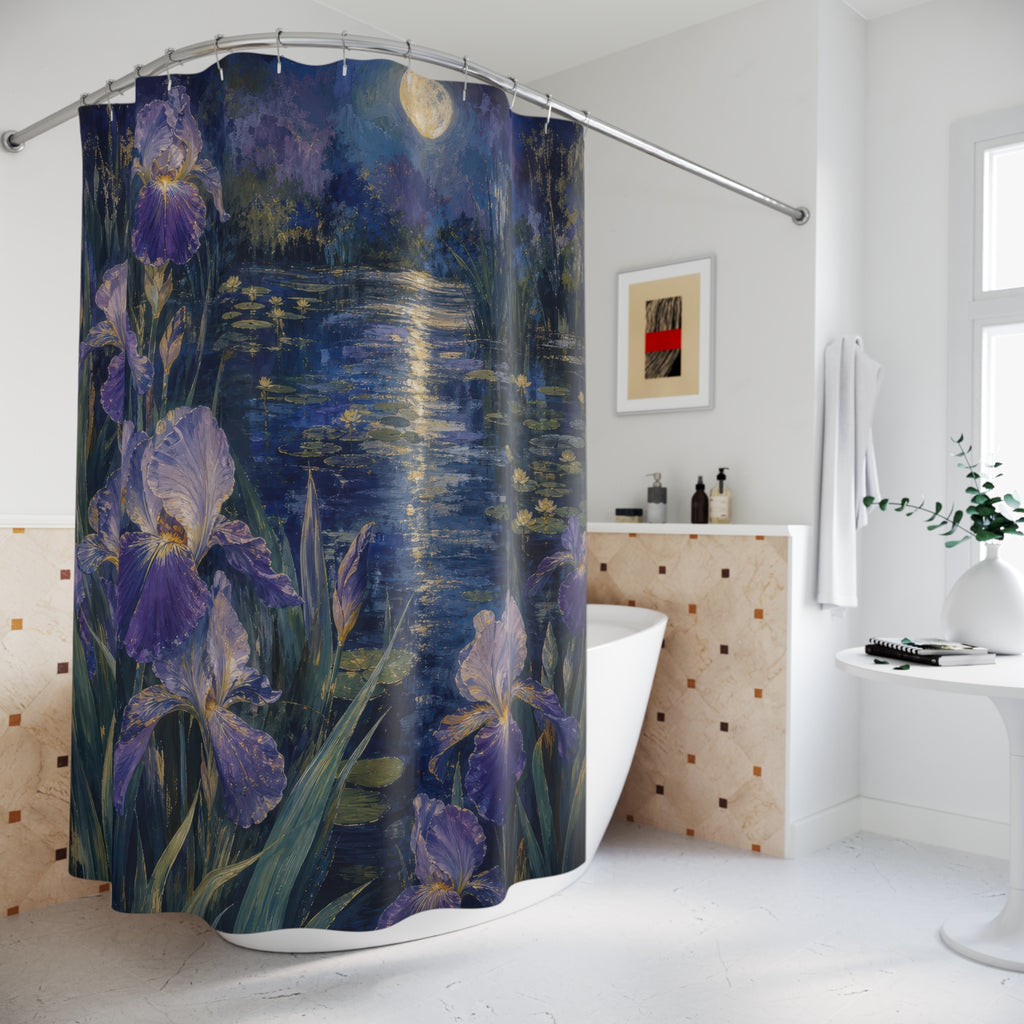 Nocturne Iris Pond Shower Curtain