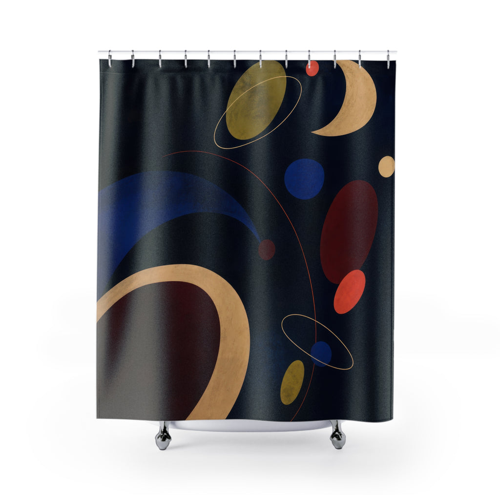 Midnight Orbit Designer Shower Curtain