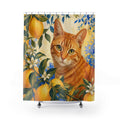 Citrus Tabby Cat Shower Curtain