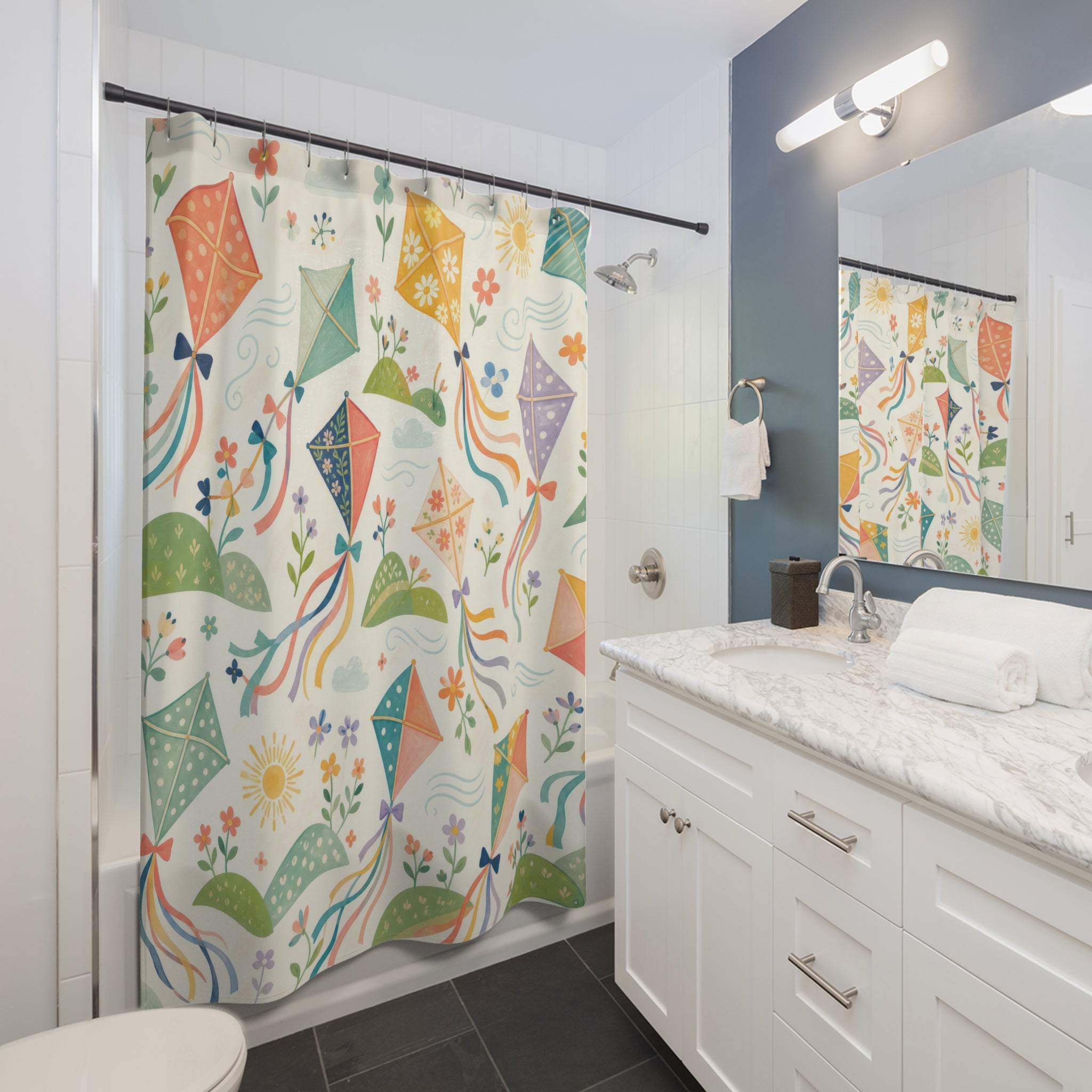 Kids Kite Shower Curtain