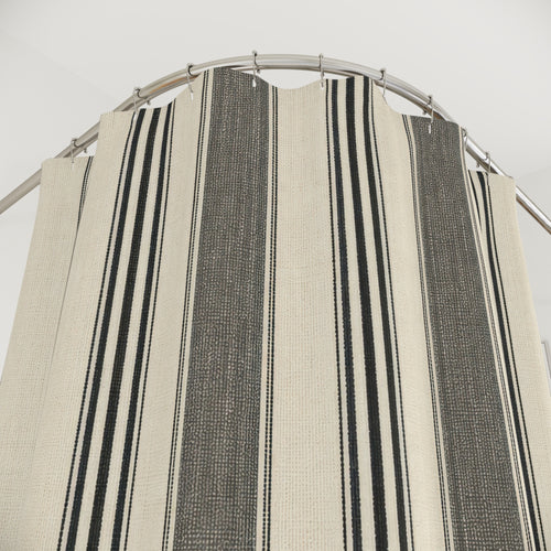 Black Mattress Ticking Shower Curtain