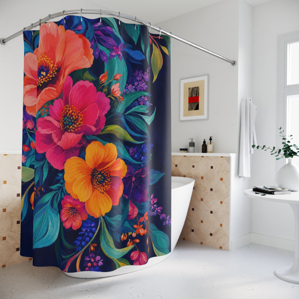 Jewel Tone Botanical Cascade Shower Curtain
