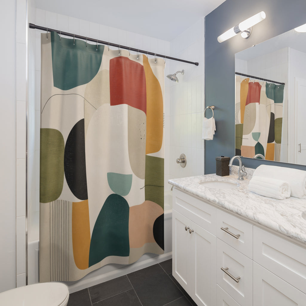 Geometric Abstract Shower Curtain