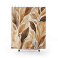 Brown Beige Painted Botanical Shower Curtain