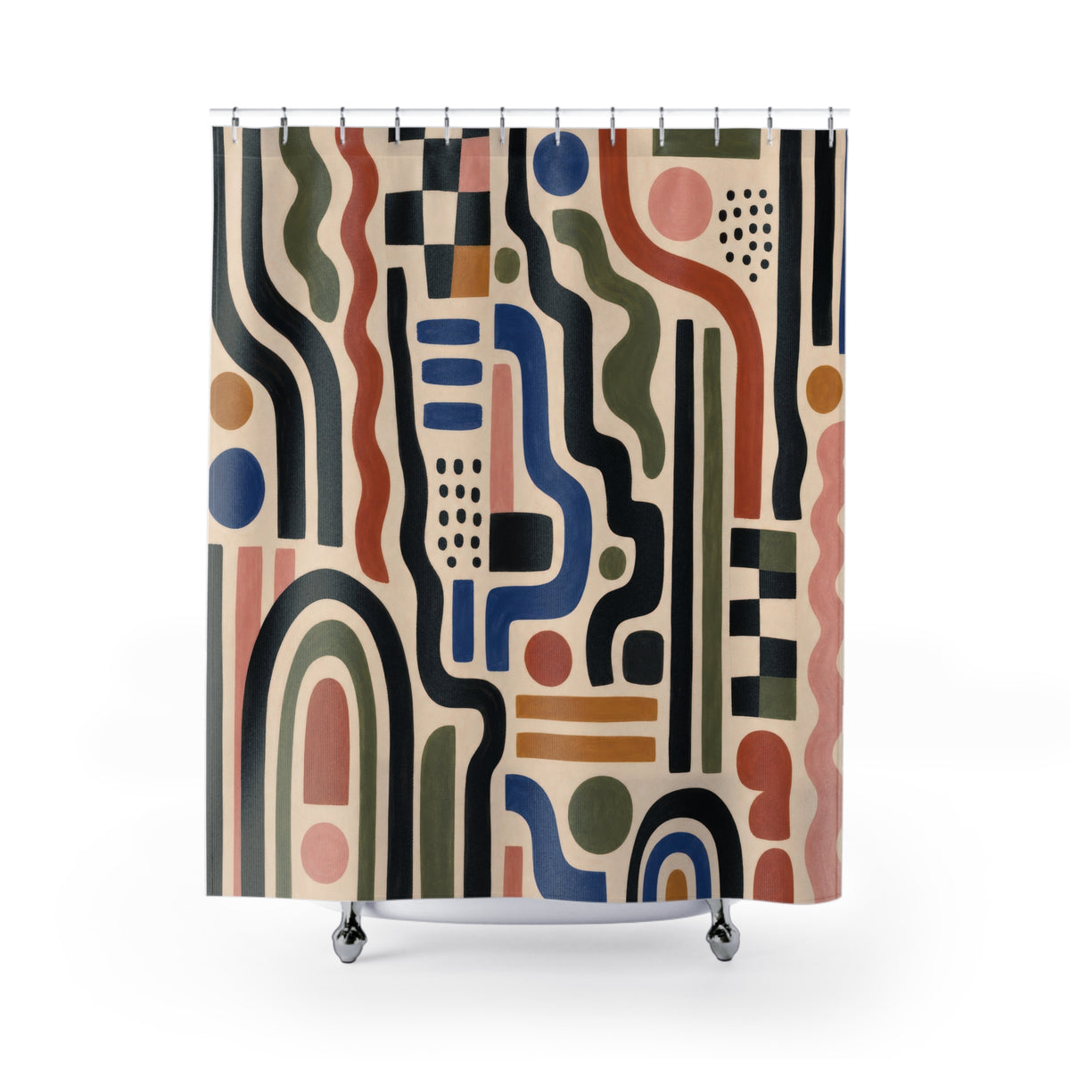 Colorful Memphis Abstract Shower Curtain