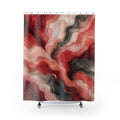 Red Marble Shower Curtain
