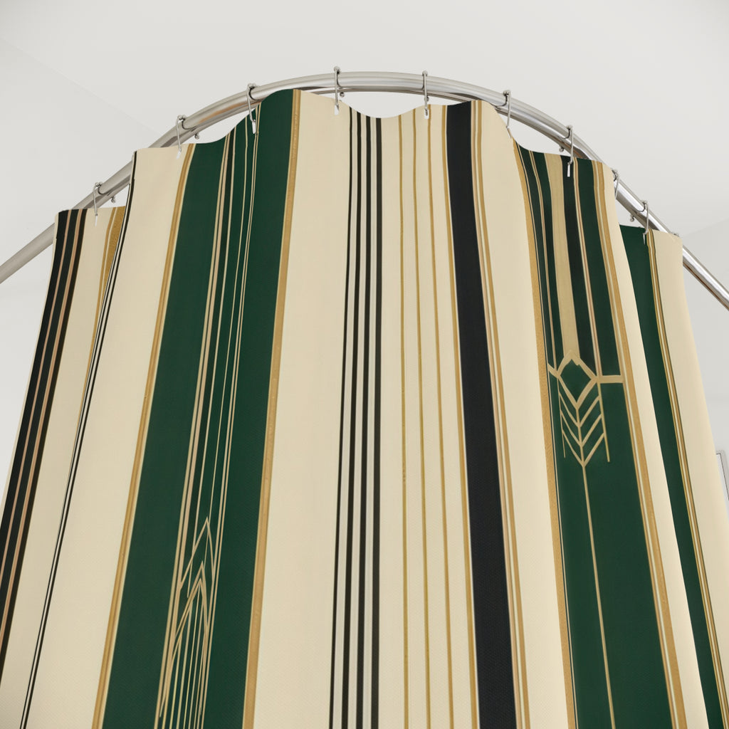 Black Gold Art Deco Column Shower Curtain