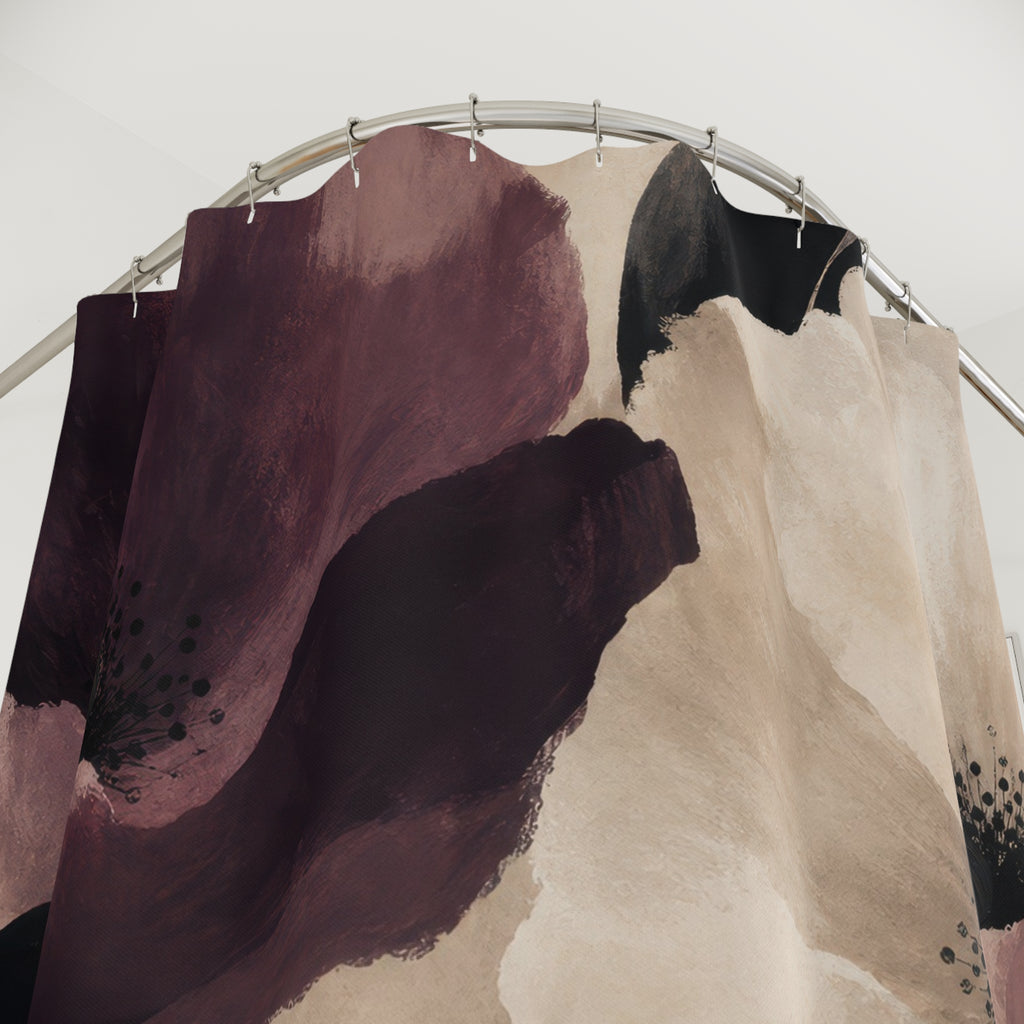 Mauve Floral Shower Curtain