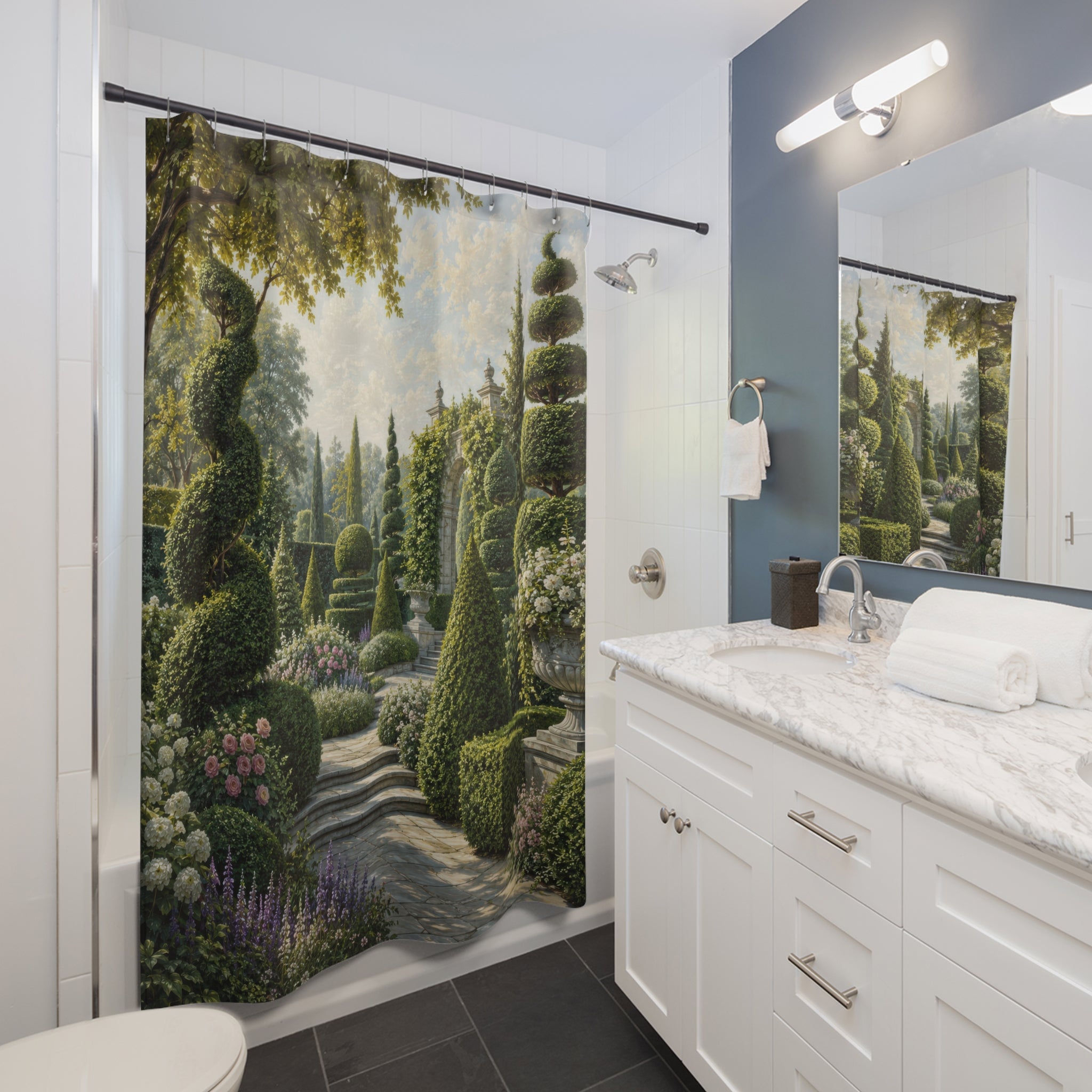 Formal Garden Topiary Shower Curtain