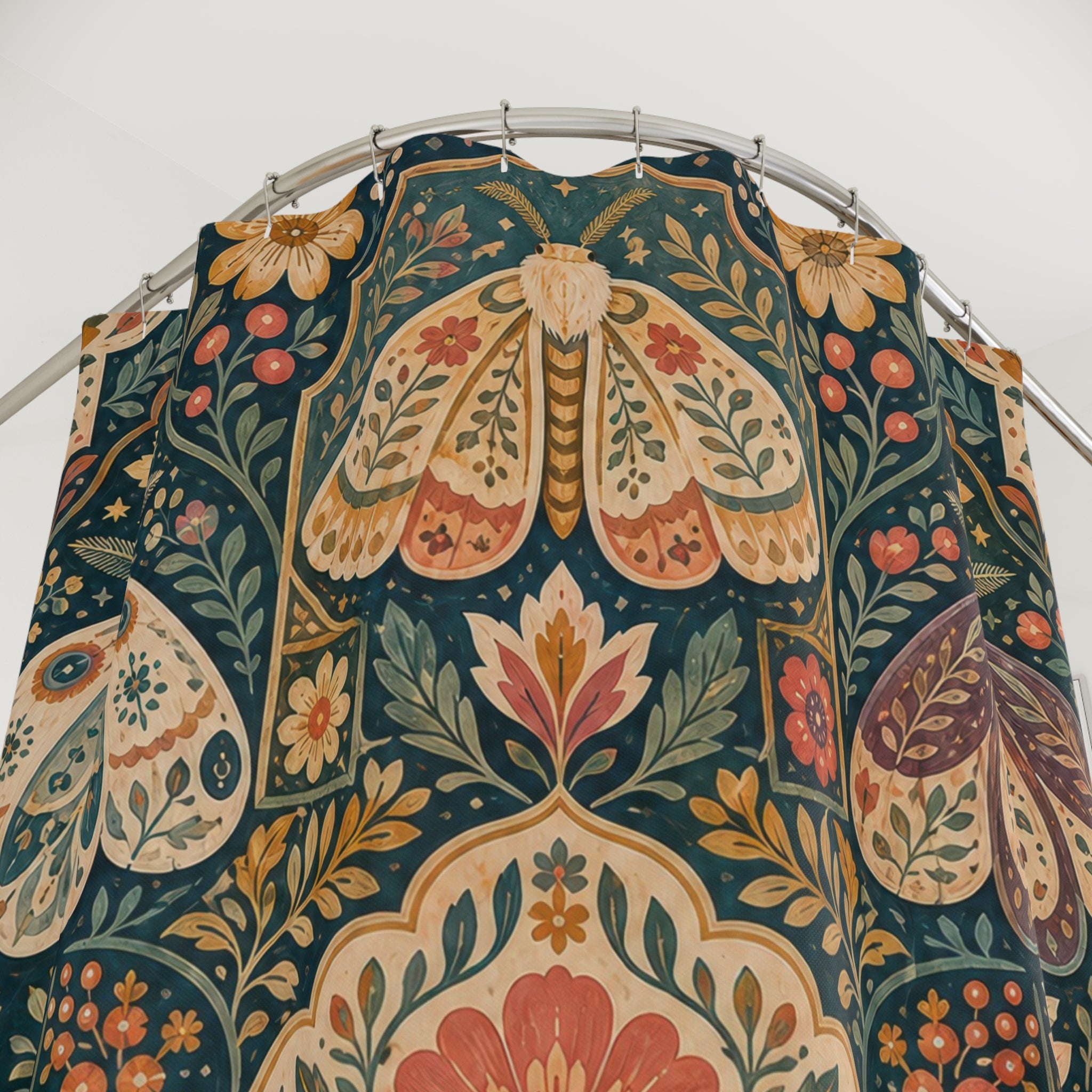 Unique Folk Floral Shower Curtain
